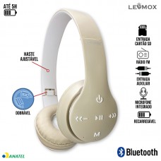 Headphone Bluetooth LEF-1021 Lehmox - Bege